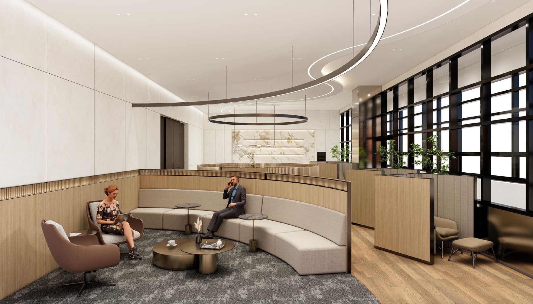 Reception lounge seating area