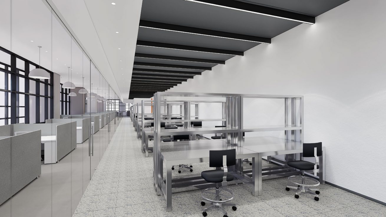 Open R&D office floor