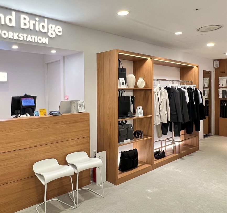 Checkout counter and workstation area